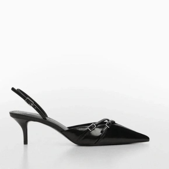 MANGO PATENT BUCKLE SLINGBACK PUMPS - Picture 2 of 4